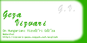 geza vizvari business card
